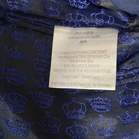 SOUL of London Single Breasted Blazer Jacket Men's Size 40R Navy - Picture 7 of 13